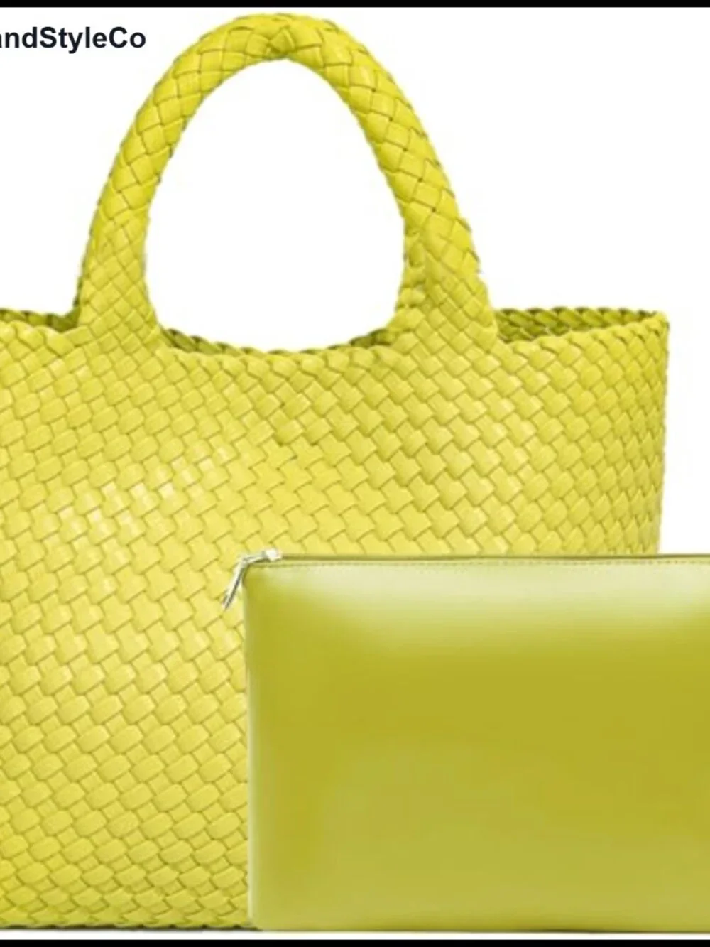 Vegan Leather Woven Tote Bag Shoulder Handbag Purses Women Large Capacity
